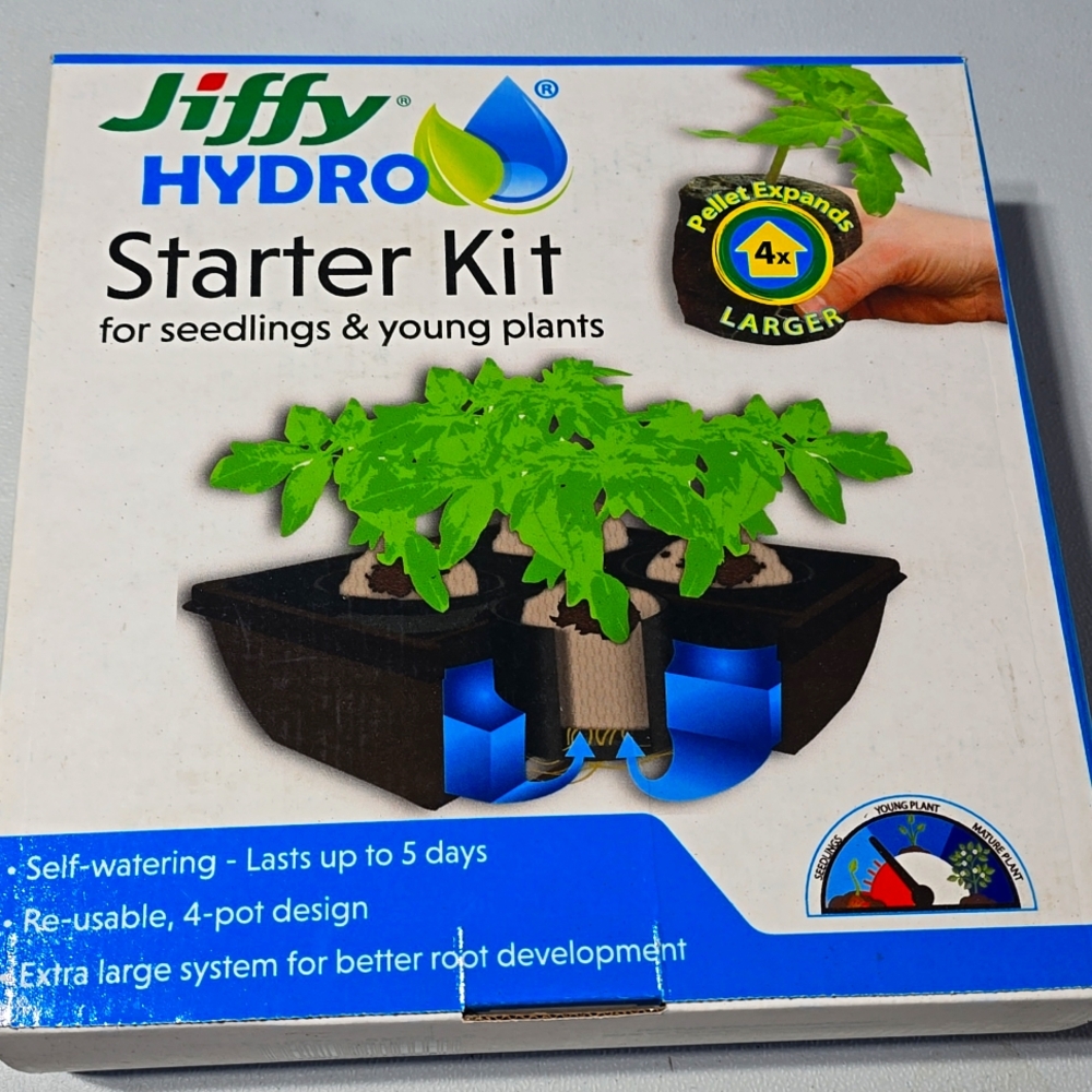 NIB Jiffy Hydro Plant Seedling Starter Kit Planting Indoor Spring Garden
